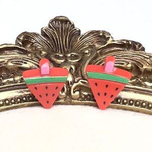 Kawaii Watermelon Stud Earrings | Handmade Stainless Steel
